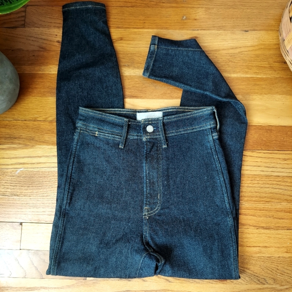 Everlane 25R Dark Blue High-Waisted Jeans Organic Cotton Mixed Skinny